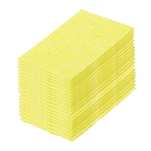 Image of MECCANIXITY 25PCS Soldering Sponge 50 x 35mm Rectangle Yellow Cleaning Pad Welding Tip Iron Replacement for Cleaning Soldering Iron 1mm Natural Thickness 6mm Water Absorption Thickness