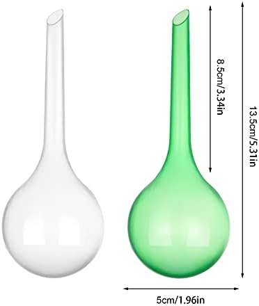 ALTcompluser 10 Pcs Plant Watering Bulbs, 5cm Plastic Watering Globes, Automatic Self-Watering Waterers System for Indoor Outdoor Plants (Transparent + Green)