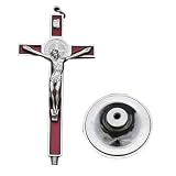 Morain Adorno de cruz de Cristo católico para cruz de pie, figura religiosa de oración