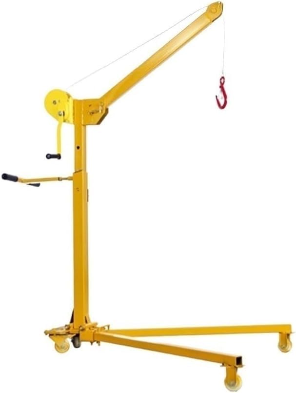 Grúa móvil Plegable con manivela, Elevador de vehículos domésticos, grúa portátil (cabrestante Manual + Soporte de 200 kg)
