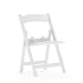 Flash Furniture Kids White Resin Folding Chair with White Vinyl Padded Seat