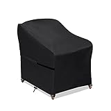 Patio Chair Cover,Patio Seat Cover,420D Lounge Deep Chair Cover,Durable and Waterproof Outdoor Furniture Chair Cover, Large Seat Patio Chair Cover, Oxford Cloth Cover 38''(L) x31''(W) x29''(H),Black