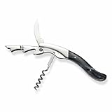 Wine Enthusiast Executive Wine Bottle Opener – Faux Horn Handle Double-Hinged Corkscrew with Foil Cutter – Personalized Waiter’s Wine Key with Gift Box – Stainless Steel Wine Opener Tool Kitchen Gear