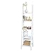 SoBuy Libreria a Scala con 5 Ripiani angolare Scaffale Bagno Bianco (FRG101-W)