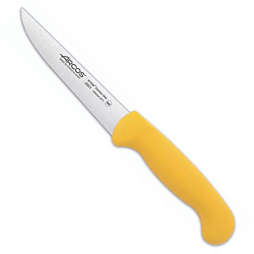 Miniatura 4 de Arcos Cuchillo de Verduras Acero Inoxidable NITRUM 100 mm - Ideal para Pelar y Cortar Frutas y Verduras - Mango Polipropileno Amarillo - Serie 2900