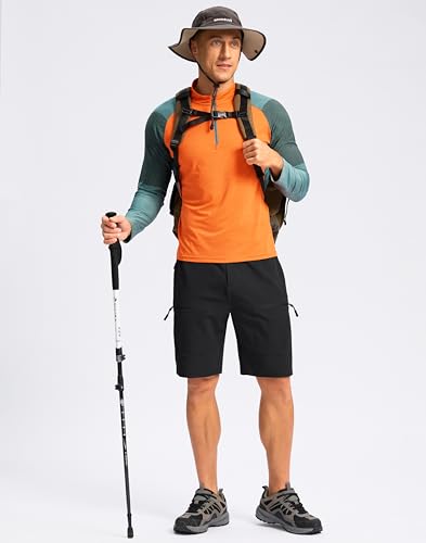 Pudolla Men's Hiking Cargo Shorts 9" Lightweight Stretch Travel Work Shorts for Men Outdoor Casual with 5 Pockets 6