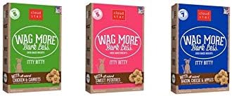 Buddy Biscuits Cloud Star Wag More Bark Less Grain Free Itty Bitty Baked Dog Treats Bundle: (1) Smooth Aged Cheddar, (1) Sweet Potato, and (1) Chicken & Sweet Potatoes Flavor, 7 Ounces Each (3 Boxes)