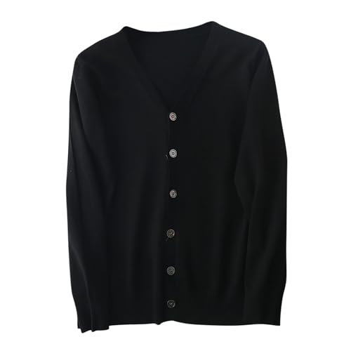 V Neck Sweater for Men Long Sleeve Button Down Cardigans Casual Solid Basic Relaxed Fit Fall Winter Sweaters