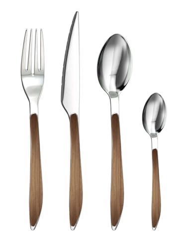 Ménagère 24 pièces - Collection Drop (Bois Foncé)