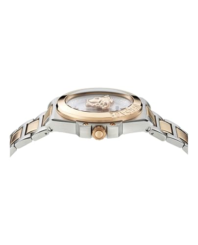 Versace Hera Collection Luxury Womens Watch Timepieces with a Two Tone Bracelet and Case Featuring a Silver Dial2
