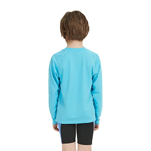 QBK Boys Long Sleeve Swim Shirt UV Sun Protection Rash Guard UPF50+ Kids Surf Swimsuit 2 Pack4