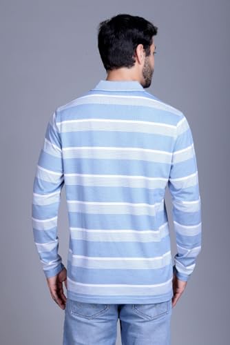 Image of SANE ORIGINALS Full Sleeves Polo T-Shirt for Men with Pocket || Stripe Collar and Pocket T-Shirt for Men Long Sleeves