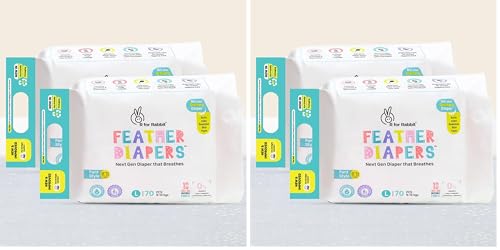 Image of R for Rabbit Large L Size Premium Feather Diaper for Baby 9 to 14 kgs, 140 Count (70 Count, Pack Of 4)