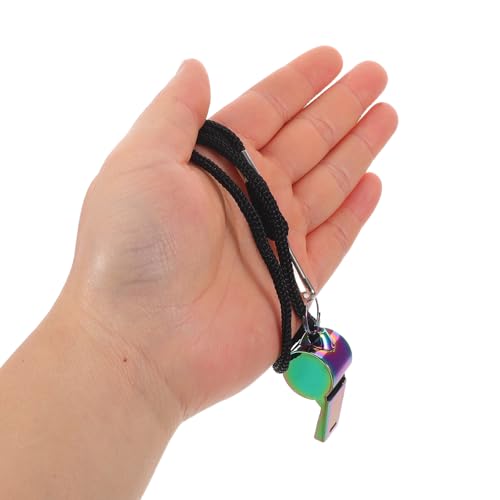Set de 6 silbatos deportivos de acero inoxidable con cuerda miniatura 6