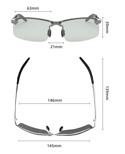 Generic Photochromic Sunglasses Polarized Glasses Men Running Glasses for Women UV400 Protection Ultra Light(0.06lb) Golf/Fishing/Outdoor/Riding/Climbing Sunglasses(Black), Gold4