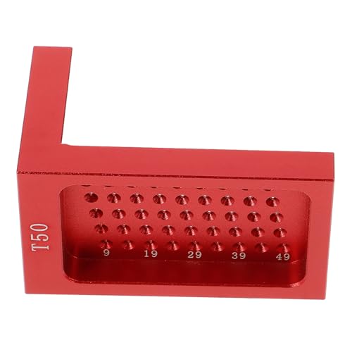 Règle de menuiserie T Mipcase en métal rouge avec finitions durables