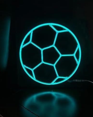 Wall Mitra Soccer Neon Sign for Wall Decor for Bedroom Led Signs for Beer Bar Pub Restaurant Christmas Birthday Party Gift Led Art Wall Decorative Lights Unique Gift (12 X12) Ice Blue-image-19