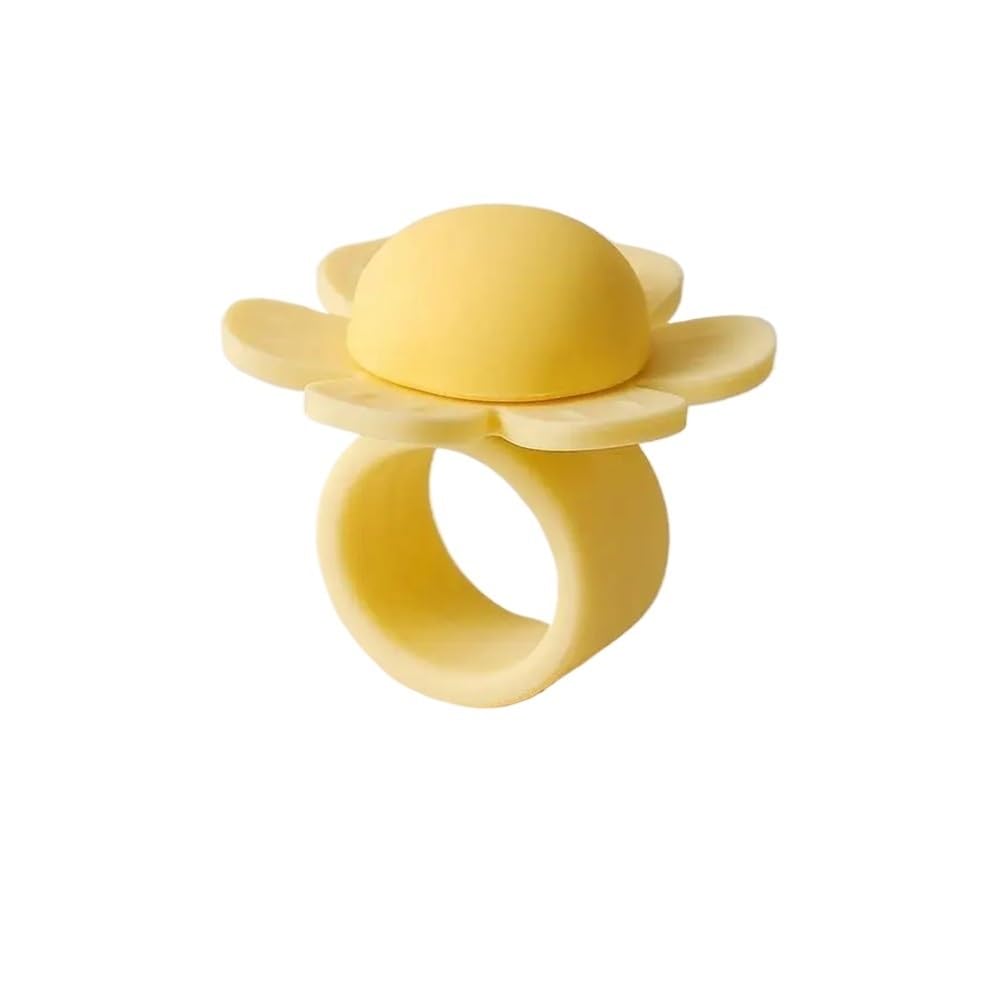 Tianshengqi Yellow Cute Flower Door Handle Silicone Protector Anti Collision Knob Cover Baby Safety Bumper For Home(Yellow)