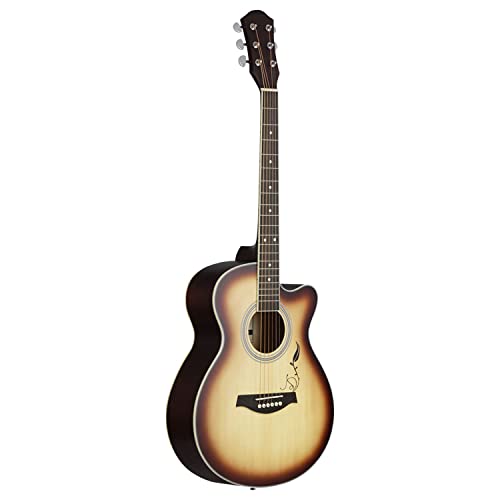 MEIeynt Guitare, kit de débutant pour Guitare Acoustique à pan coupé de 40 Pouces Guitarra Acustica avec Micro pour… - Les Beatles, Paul McCartney, John Lennon, RIngo Starr, George Harrison MEIeynt Guitare, kit de débutant pour Guitare Acoustique à pan coupé de 40 Pouces Guitarra Acustica avec Micro pour…