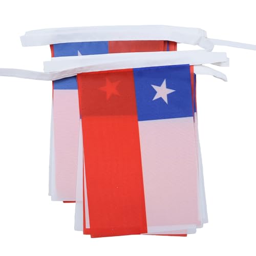 Image of AZ FLAG Chile 6 meters BUNTING Flag 20 flags 9'' x 6'' - Chilean STRING flags 15 x 21 cm