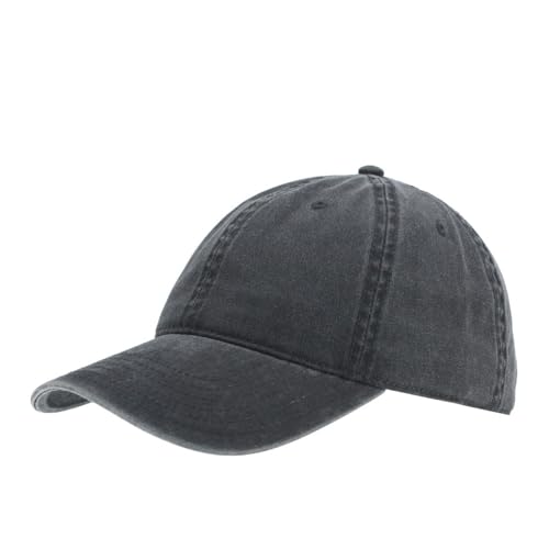 Vintage Washed Cotton Adjustable Dad Hat Baseball Cap (Charcoal Gray)