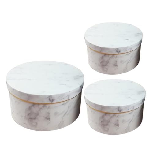 Gadpiparty Cajas De 3 Piezas Cajas Para Arreglos Cajas De Almacenamiento Cajas De Ramo Cajas Redondas Con Tapa En Realidad Cajas Embalaje Caja De Cartón Papel