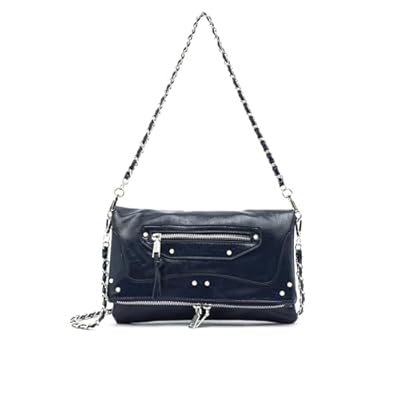 MISAKO Erosa bolso de hombro pequeño con asa bandolera extraíble y detalles metálicos Mujer - Erosa Azul 17x27x3 cm