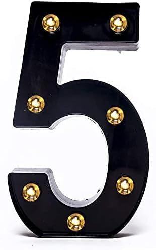 SHANJIA Light Up Letters Sign, LED Letter Lights Sign Black letter Light Up Letters Sign for Night Light Wedding Birthday Party Christmas Lamp Home Bar Decoration (5)