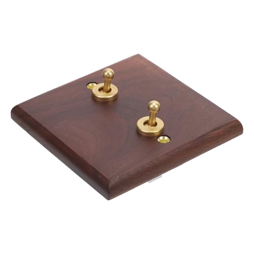 Interruptor de palanca tipo 86 doble control con placa de madera oculta 2