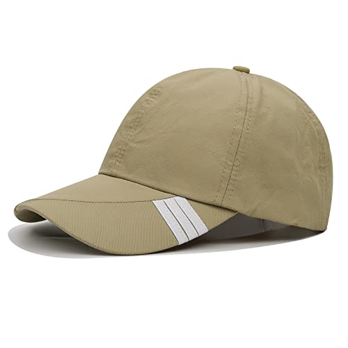 Croogo Baseball Breathable Cap Outdoor Sports Cap Unstructured Quick Dry Running Hat Waterproof Dad Cap For Adults,Khaki-Cp04 #TOP6