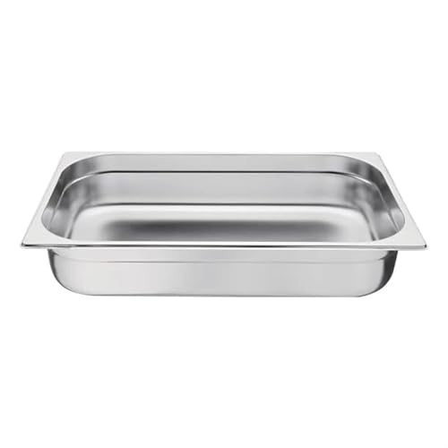 CateringBase Ltd Gastronorm Pan 1/1, Stainless Steel Tray, Depth: 100 mm, Capacity: 13.5 litres, Hot and Cold Food Storage Container, Bain Marie Compatible, Lid Sold Separately