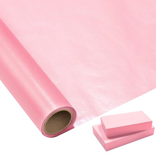 Image of Larcenciel Pink Tissue Paper Roll 10m×43cm, Girly Pearlescent Tissue Paper for Wrapping Gifts & Gift Bag, Exquisite Metallic Glitter Gift Wrap for Birthday, Wedding, Anniversarie, Crafts, Christmas