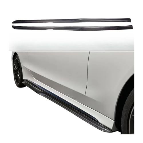 W205 PSMスタイルカーボンファイバーサイドスカート、ベンツCクラスC205スポーツエディションC200 C300 C43 C63サイドバンパーエクステンション2015-2021に適合