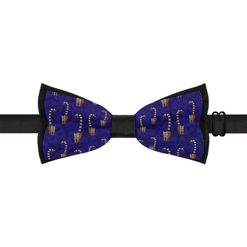 GoasNei Cute Lemurs Pattern Bow Tie for Men Adjustable Necktie Funny Tie Neck Ties for Weddings Party
