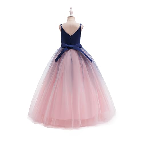 Image of Glamulice Flower Girls Spaghetti Strap Tulle Dress Long A Line Wedding Pageant Dresses Princess Birthday Party Ball Gown