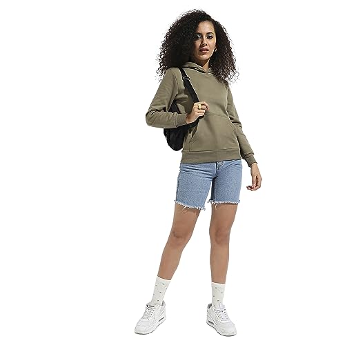 Image of PINACOLADA Women's Pullover Hoodie with Kangaroo Pockets for Casual Wear | Hooded Neck | Long Sleeve | Drawstring Closure | Cotton Sweatshirt Crafted with Comfort Fit for Everyday Wear