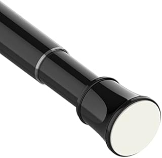 1PC Telescopic Curtain Rod Extendable Window Tension Rod No Drilling Shower Curtain Pole,Tension Rod for Curtains,Kitchen, Closet,Hanging Pole No Tool Require(140-250CM/55.1-98.4Inch,Black