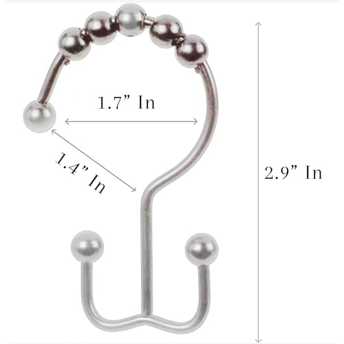 image for 2 Lb. Depot Shower Curtain Ring - Set of 12 Easy Glide Rollers with Po