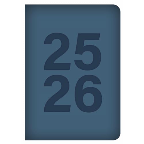 Akademischer Wochenplaner 2025-2026 A5 – Jahresplaner mit geprägtem Einband – Terminplaner für Schüler & Lehrer – läuft Juli 2025 bis August 2026 (Blau)