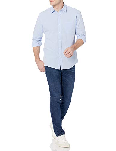 Image of Amazon Essentials Men's Regular-Fit Long-Sleeve Casual Poplin Shirt, Button Front, Business Casual, Collared