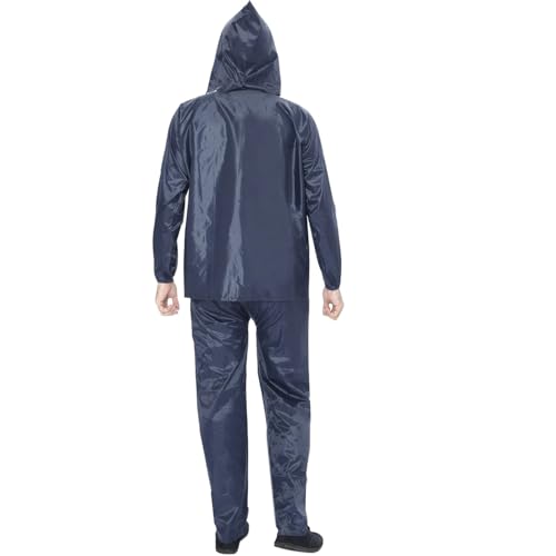 Image of BENAVJI Men's Waterproof Rain Wear Combo | Hooded Raincoat Suit with Pants for Riding, Camping & Travel