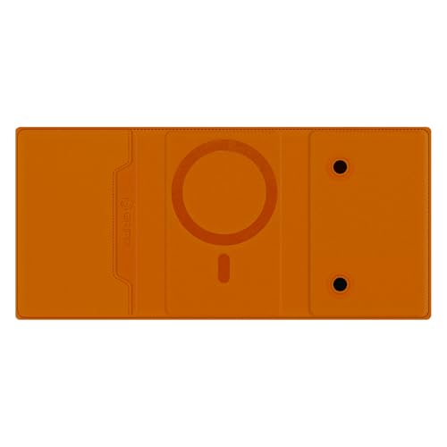 Image of GRIPP Mag Pocket Wallet Card Holder Compatible with Mag-Safe for iPhone 17 /16 /15 /14 /13 /12 Series & All Mag-Safe Phone Cases, Premium Leather, Strong Magnetic Alignment - Orange