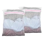 Net Laundry Bags 30 x 40 cm, Mesh Laundry Bags With Hidden Zipper, Washing Machine for Delicates, Bra, Socks, Baby Clothes, Durable Washing Machine bag, Reusable Delicate Laundry Bag (2 Pcs)