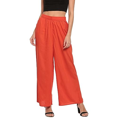 Image of Fancy Star Women Super-Combed Cotton and Rayon Solid Full Length Regular Palazzo