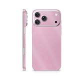 Glossy Glitter Phone Skin Compatible with Apple iPhone 17 Pro Max - Solid Pink - Premium 3M Vinyl Protective Wrap Decal Cover - Easy to Apply | Crafted in The USA by MightySkins