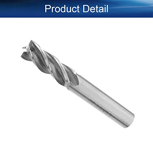 Image of Auniwaig 3 /8 inch Straight Shank End Mill Cutter, 4-Flute End Mill Bits,HSS-AL Spiral Bits, Round Shank Milling Cutting Tool for Stainless Steel Alloy Copper Metal 1Pcs