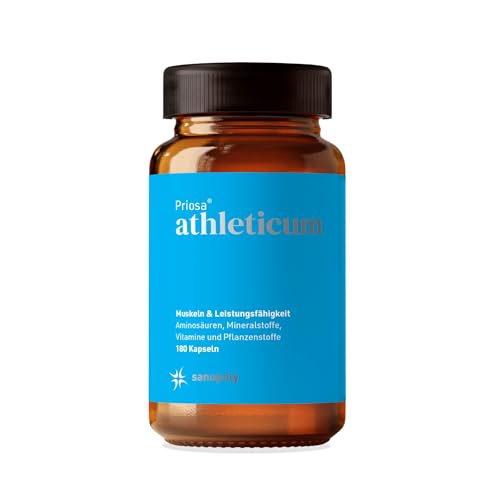 SANOPOLY Priosa® athleticum 180 Kapseln I Normale geistige Leistung und Muskelfunktion I Nährstoffmix mit Aminosäuren, Mineralien, Spurenelementen & Vitaminen I Vegan