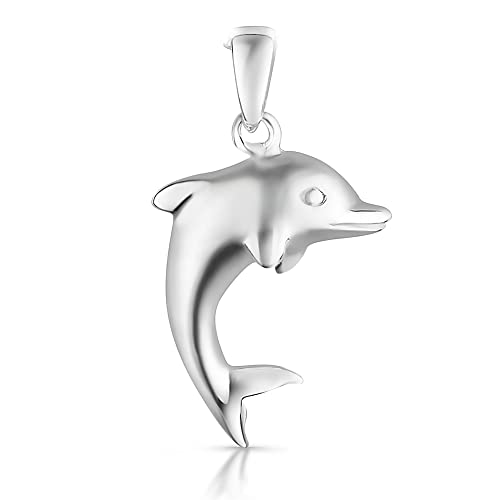 Pendentif dauphin argent 925 massif collier de haute qualité polie