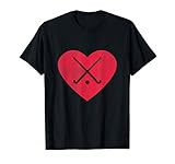 Feld Hockeyschläger Ball Herz Liebe spielen Sport Fan Frauen T-Shirt