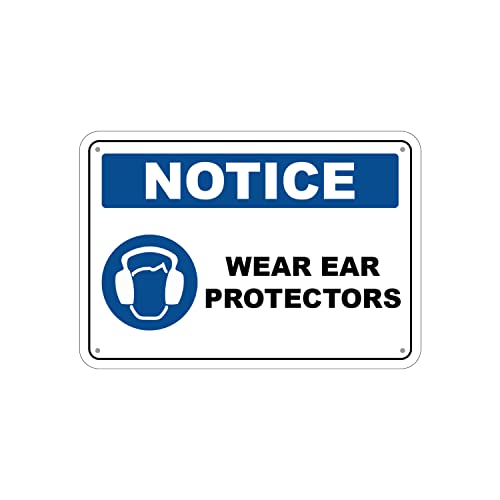 G Signage - Señal de "Wear Ear Protectors" con superficie reflectante de grado de ingeniería 3M - Aluminio - Inglés 13.6" x 9.4" (345 mm x 240 mm)